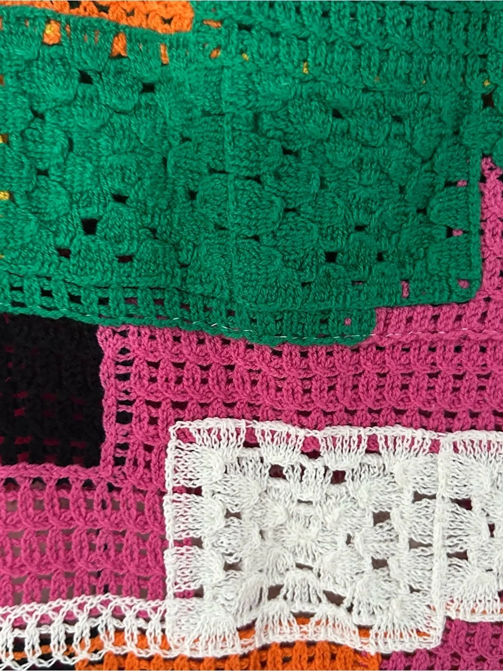 Crochet Colorblock Mini Dress - Multicolor - Picture 4 of 5